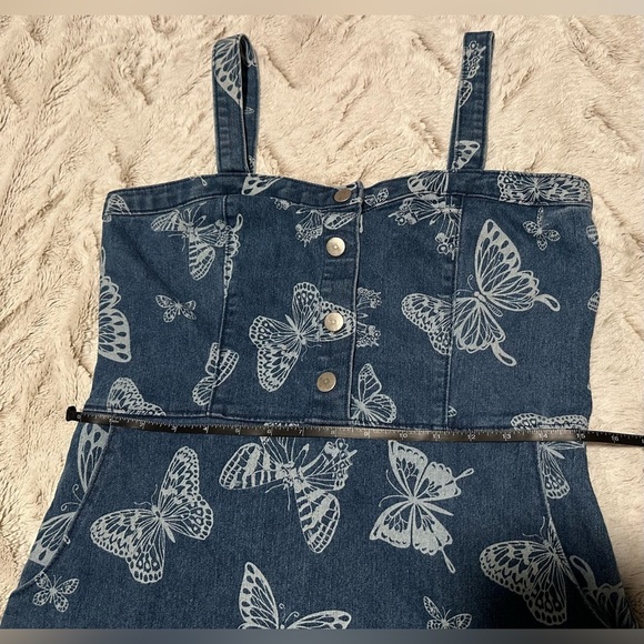 NoBo No Boundaries Denim Butterfly Mini Halter Dress Size Large 11-13 - Picture 4 of 10